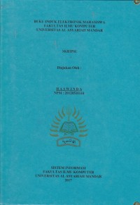BUKU INDUK ELEKTRONIK MAHASISWA FAKULTAS ILMU KOMPUTER UNIVERSITAS AL ASYARIAH MANDAR